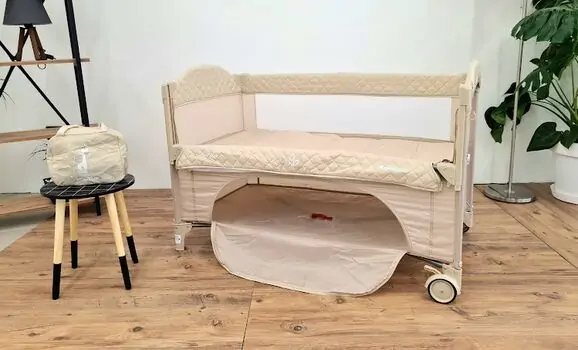 KikkaBoo Milky Way Beige 2 levels საწოლ მანეჟი, 5 image
