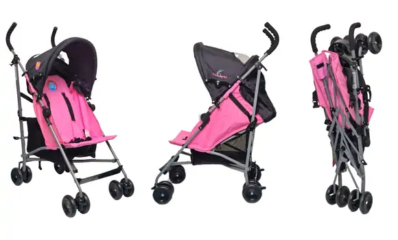 Baby Stroller Wonderful Pink მსუბუქი სასეირნო ეტლი, 3 image