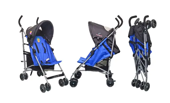 Baby Stroller Wonderful Blue მსუბუქი სასეირნო ეტლი, 3 image