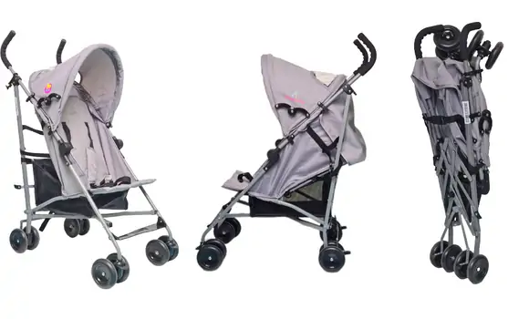 Baby Stroller Wonderful Grey მსუბუქი სასეირნო ეტლი, 3 image