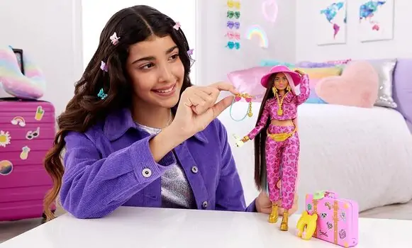 Barbie Extra HPT48 Travel With Safari Fashion - სათამაშო ბარბის თოჯინა აქსესუარებით, 3 image
