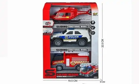 Multifuncion Fire Rescue  3 in 1 With Sound And Light Set - სათამაშო მანქანების ნაკრები, 2 image