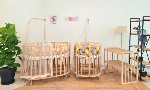 Heyner Play Natural Grey/Yellow Bumper Set ახალშობილის ტრანსფორმერი საწოლი