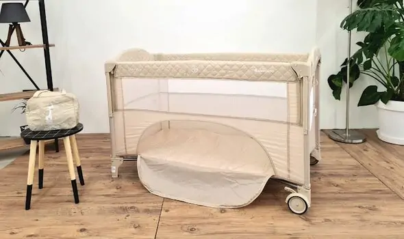 KikkaBoo Milky Way Beige 2 levels საწოლ მანეჟი, 4 image