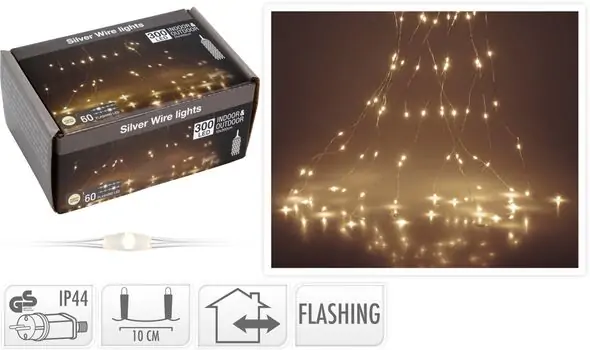 Christmas Ledlight Silverwire Warm White Microled Lights 300 Led საახალწლო განათებები