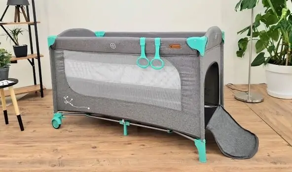 Cangaroo Skyglow 2 Mint ორ დონიანი საწოლ-მანეჟი, 2 image