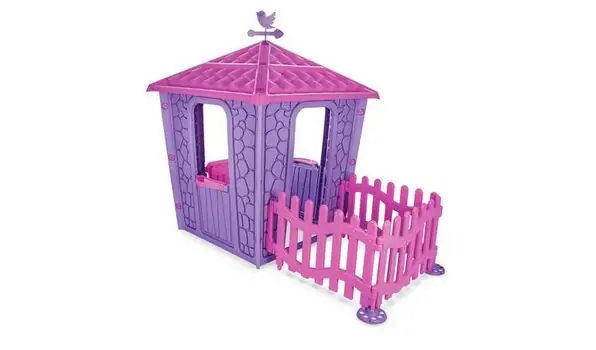 Pilsan-ის სათამაშო სახლი ღობით 06 443 STONE HOUSE with fence Purple