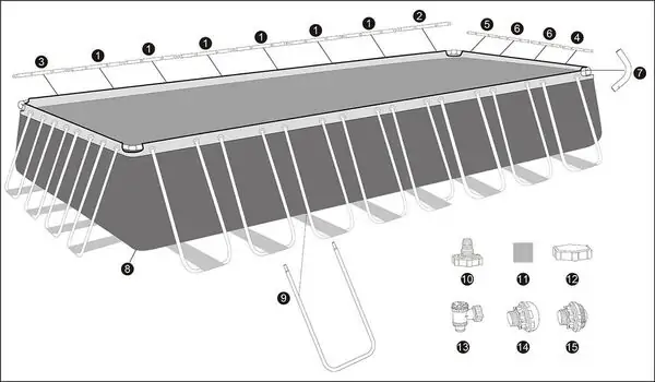 Bestway 561KJ Rectangular Pool Set With Filter And Ladder - კარკასული აუზი ქვიშის ფილტრით და კიბით, 9 image