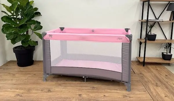 Cangaroo Folding cot Solo Pink საბავშვო ერთ დონიანი საწოლ-მანეჟი, 2 image