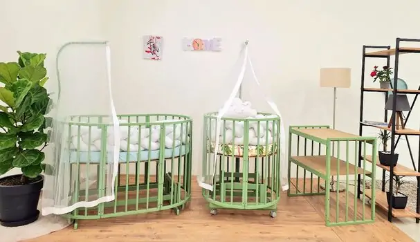Heyner Play Mint Sleeping Set White  ახალშობილის ტრანსფორმერი საწოლი