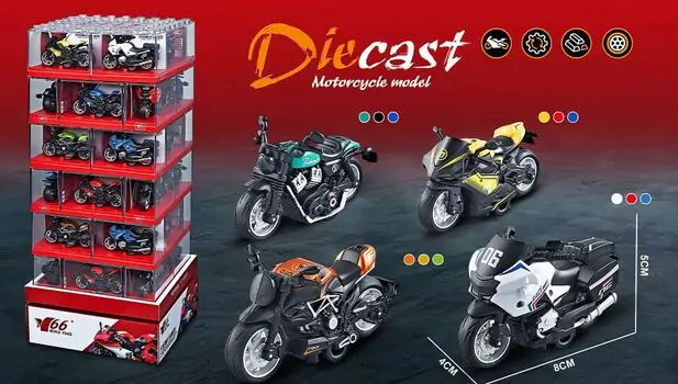 Pull Back Die Cast Motorcycle - სათამაშო მექანიკური მოტო