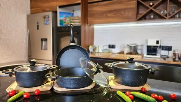 Kitchen Cookware Set Black ქვაბების კომპლექტი, 5 image