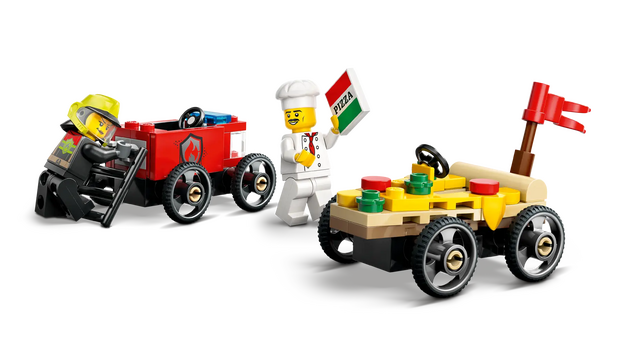LEGO City 60458 Pizza vs. Fire Truck Race Car Pack, 8 image