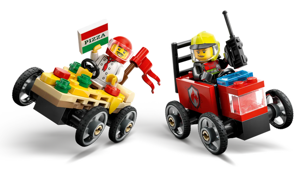 LEGO City 60458 Pizza vs. Fire Truck Race Car Pack, 9 image