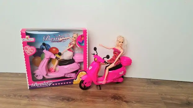 Beauty girl with motorcycle King Toys-ის თოჯინა  მოპედით, 4 image