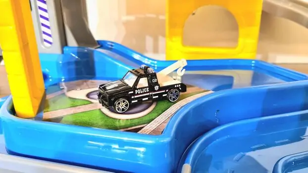 Dede 03348 2 LEVEL POLICE STATION GARAGE SET MEGA PIST სათამაშო ტრასა, 6 image