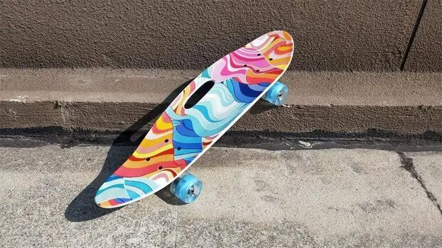 Penny Board Colorful Waves With LED Wheels პენიბორდი, 7 image