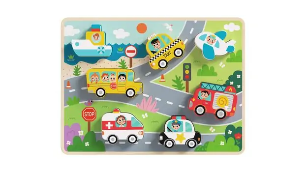 Tooky Toy TH634 Chunky puzzle - Transportation - განსავითარებელი სათამაშო