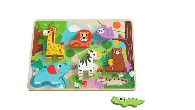 Tooky Toy TH633 Chunky puzzle - სათამაშო ცხოველების პაზლი, 3 image