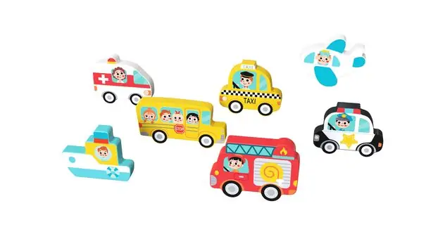 Tooky Toy TH634 Chunky puzzle - Transportation - განსავითარებელი სათამაშო, 3 image