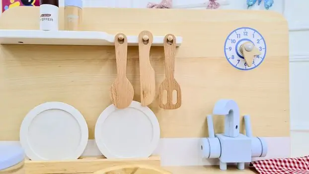Toy Wooden Kitchen With Accessories - ხის სათამაშო სამზარეულო, 2 image
