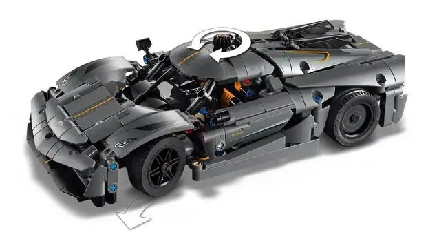 Lego Technic 42173 Koenigsegg Jesko Absolut Grey Hypercar, 6 image