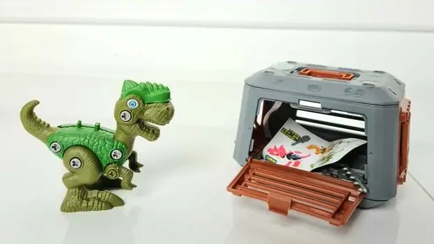 Assembled dinosaur cage with sound F881-A4Y საბავშვო სათამაშო დინოზავრი, 2 image