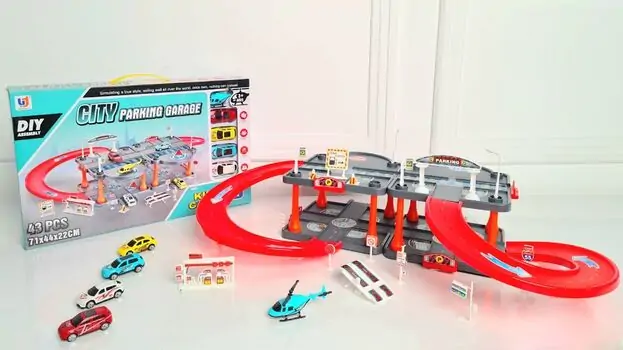 Rail car park Toy For Kids 132 სათამაშო ორსართულიანი პარკინგი, 3 image