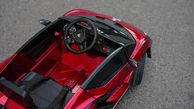 Lamborghini Sport Car Painted Wine Red - ელექტრო მანქანა კაუჩუკის საბურავებით, 5 image