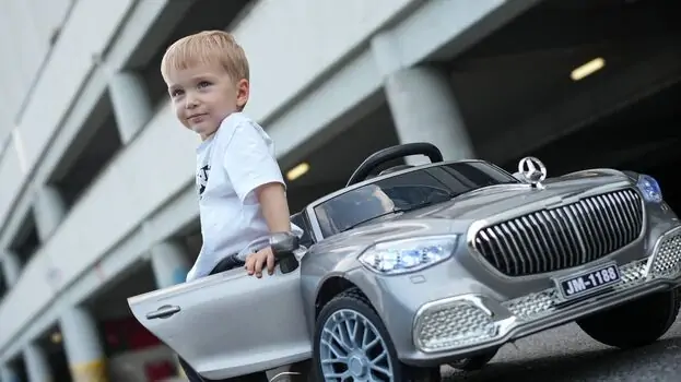 Mercedes Benz Painting Silver/Grey - ელექტრო მანქანა კაუჩუკის საბურავებით, 10 image