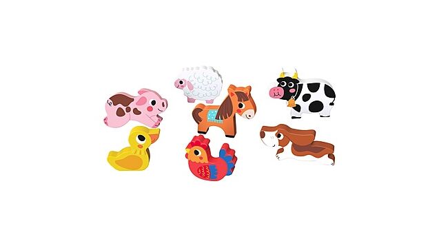 Tooky Toy TH636 Chunky puzzle Farm-ფერმის სქელი ხის ფაზლი, 2 image