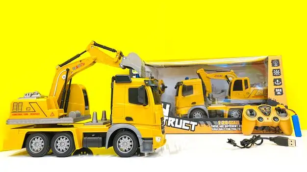 CITY CONSTRUCT CAR INCLUDE BATTERY & USB CHARGER საბავშვო სათამაშო მანქანა დისტანციური მართვით