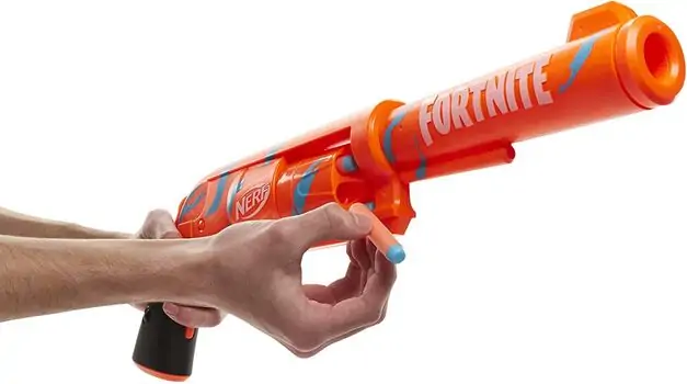 NERF Fortnite 6-SH Dart Blaster Camo Pulse Wrap, Hammer Action Priming HAS-F2678 ბლასტერი რბილი ტყვიებით, 9 image