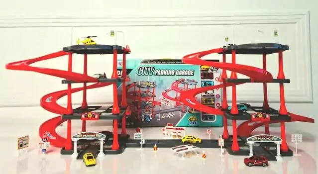 Rail car park big version 130 სათამაშო ოთხსართულიანი პარკინგი