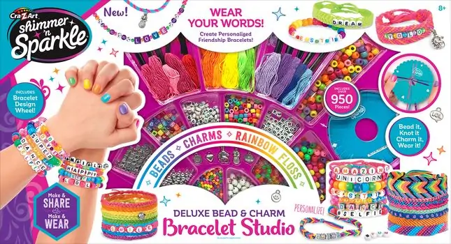 Cra-Z-Art Deluxe Bead & Charm Bracelet Studio აქსესუარების გასაკეთებელი ნაკრები