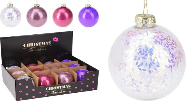 Christmas Ball Pink Party ნაძვის ხის სათამაშოები