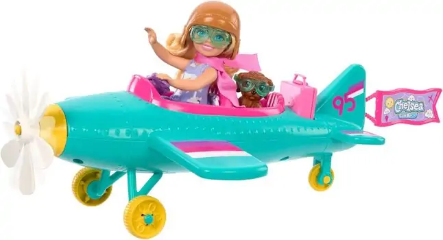 Barbie Chelsea HTK38 Doll & Plane Playset - ბარბის თვითმფრინავი, 6 image