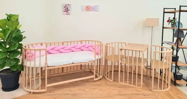 Heyner Play Natural Sleeping Set  Pink  ახალშობილის ტრანსფორმერი საწოლი, 2 image