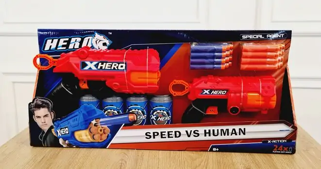 ბლასტერი რბილი ტყვიებით HERO SPEED VS HUMAN