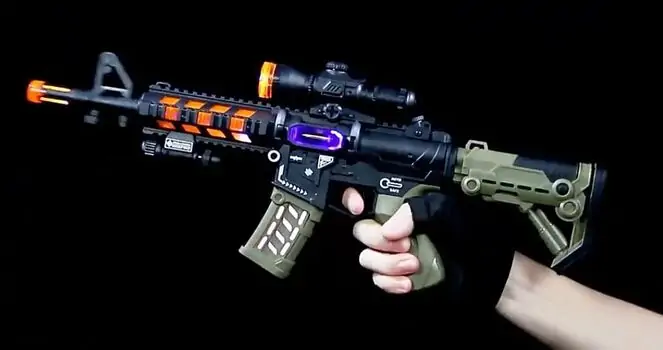 Army Style AK-47 Gun With Light And Sound - სათამაშო თოფი ხმოვანი ფუნქციით და განათებით, 4 image