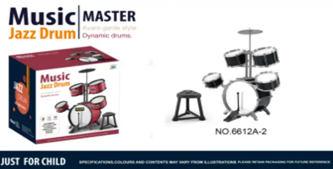 Jazz Drum Musical Dram Set სათამაშო მუსიკალური ინსტრუმენტების ნაკრები