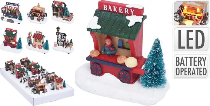 Christmas Scene Shop With Led საახალწლო აქსესუარი განათებით