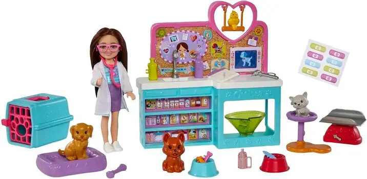 Barbie Chelsea Doll HGT12 Pet Vet Playset  - სათამაშო ბარბი, 2 image