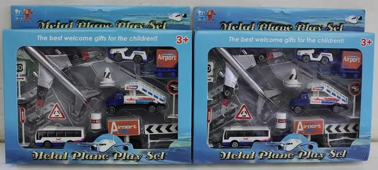 Alloy Free Wheel Airport Set - სათამაშო თვითმფრინავი