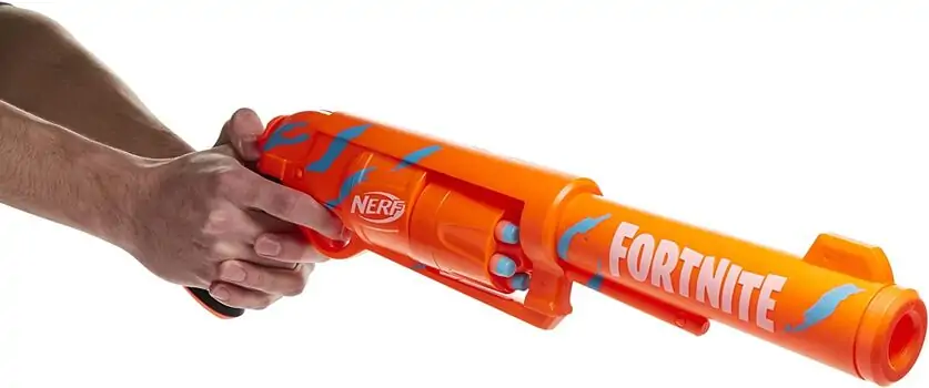 NERF Fortnite 6-SH Dart Blaster Camo Pulse Wrap, Hammer Action Priming HAS-F2678 ბლასტერი რბილი ტყვიებით, 8 image