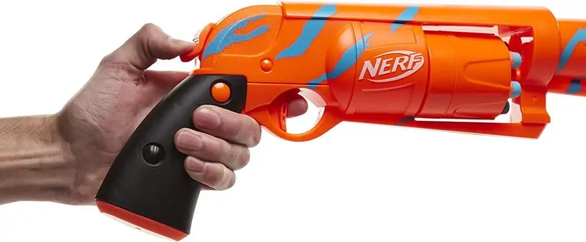 NERF Fortnite 6-SH Dart Blaster Camo Pulse Wrap, Hammer Action Priming HAS-F2678 ბლასტერი რბილი ტყვიებით, 7 image